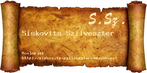 Siskovits Szilveszter névjegykártya