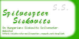 szilveszter siskovits business card